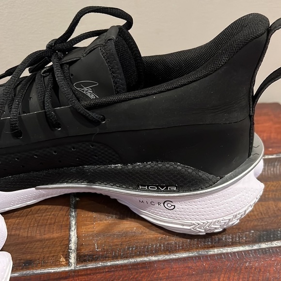 ⭐️ Under Armour UA Team Curry 7 Basketball Sneakers Black White Size 12 - Picture 5 of 9